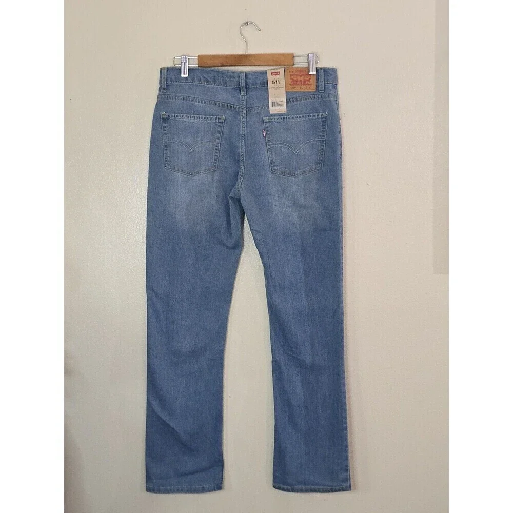 Levis 511 Slim Fit Jeans Mens 30x30 Light Wash Stretch Denim NWT